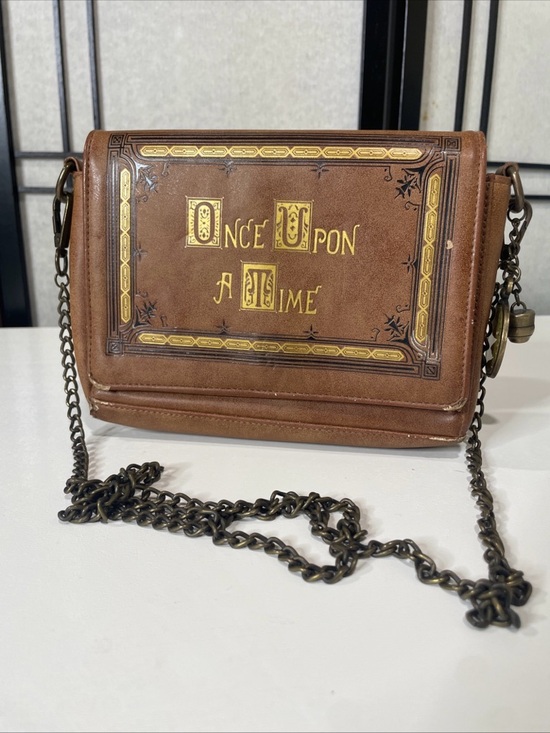 Disney Handbags - Disney Brown "Once Upon A Time" Book-Style Crossbody Bag